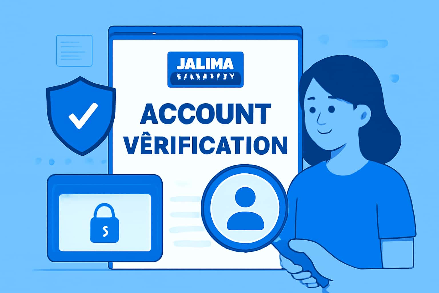 Informational scene illustrating Account Verification for Jalwa Games.