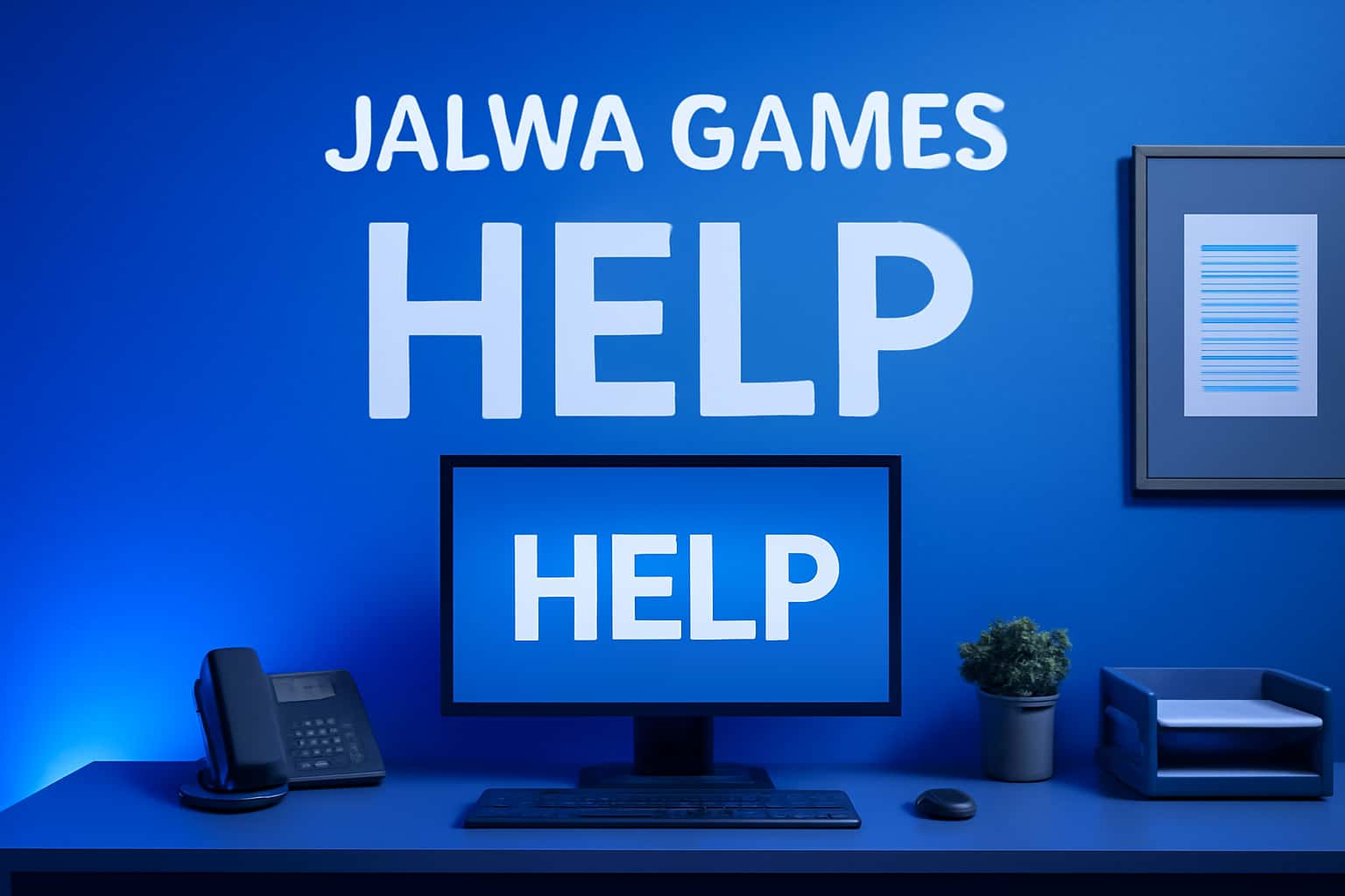 Neutral informational scene showcasing Jalwa Games Help with clean, professional design.