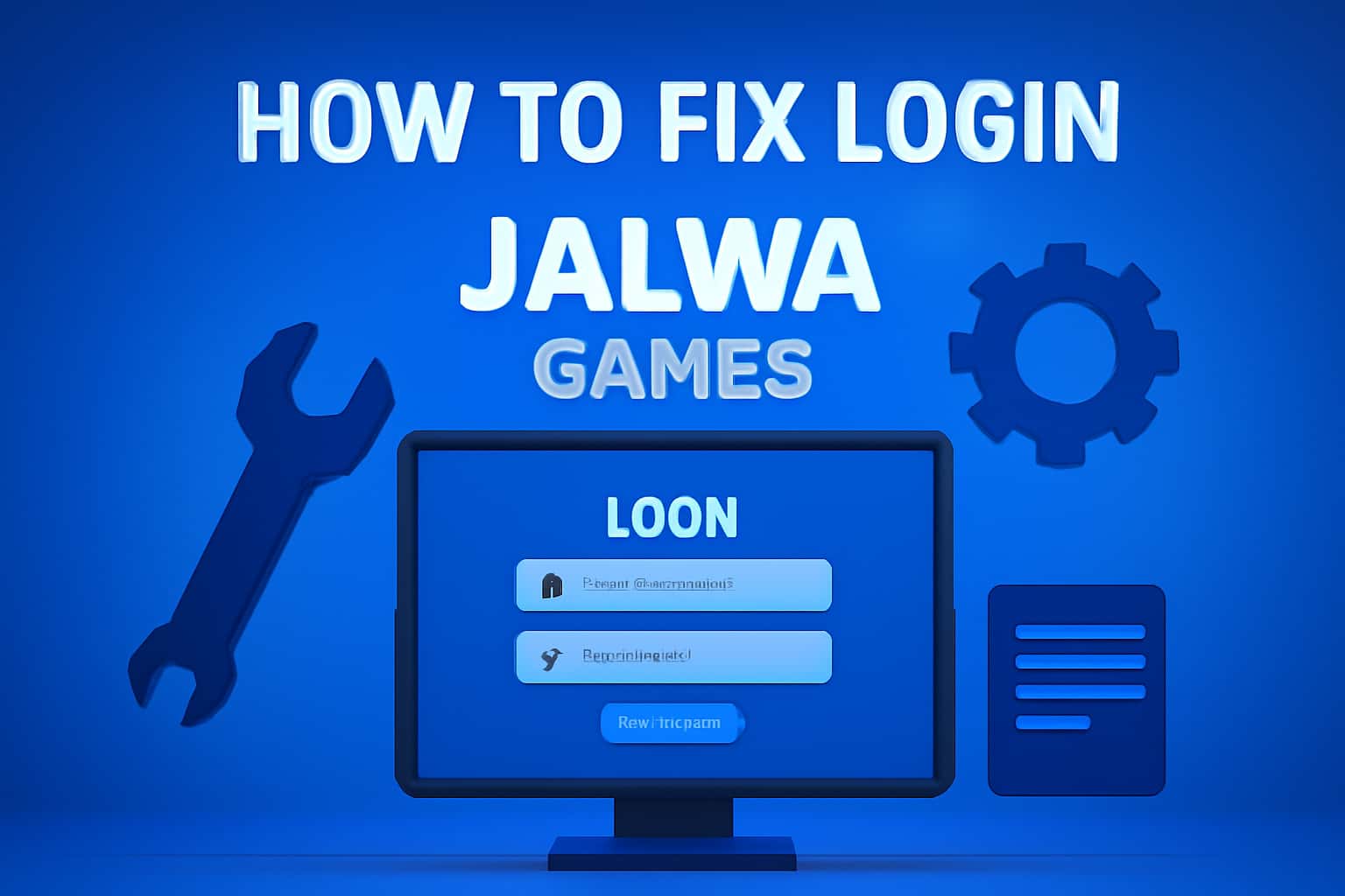 A futuristic scene illustrating the login process for Jalwa Games.
