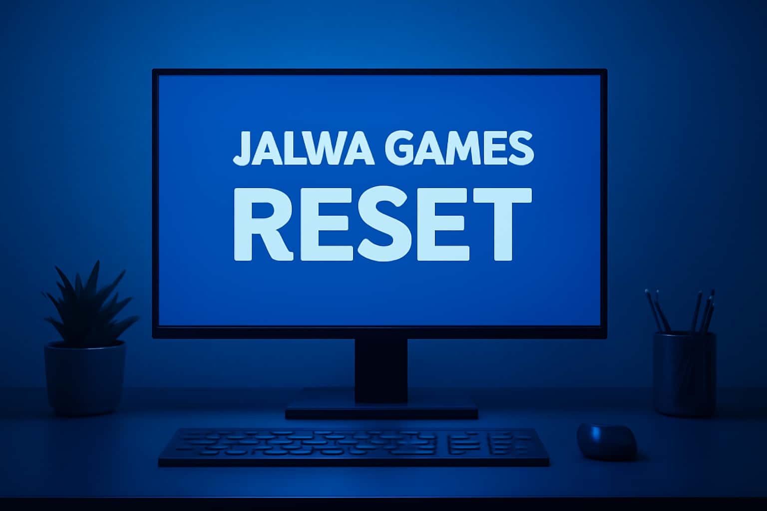 Informational scene about Jalwa Games Reset with text prominently displayed.