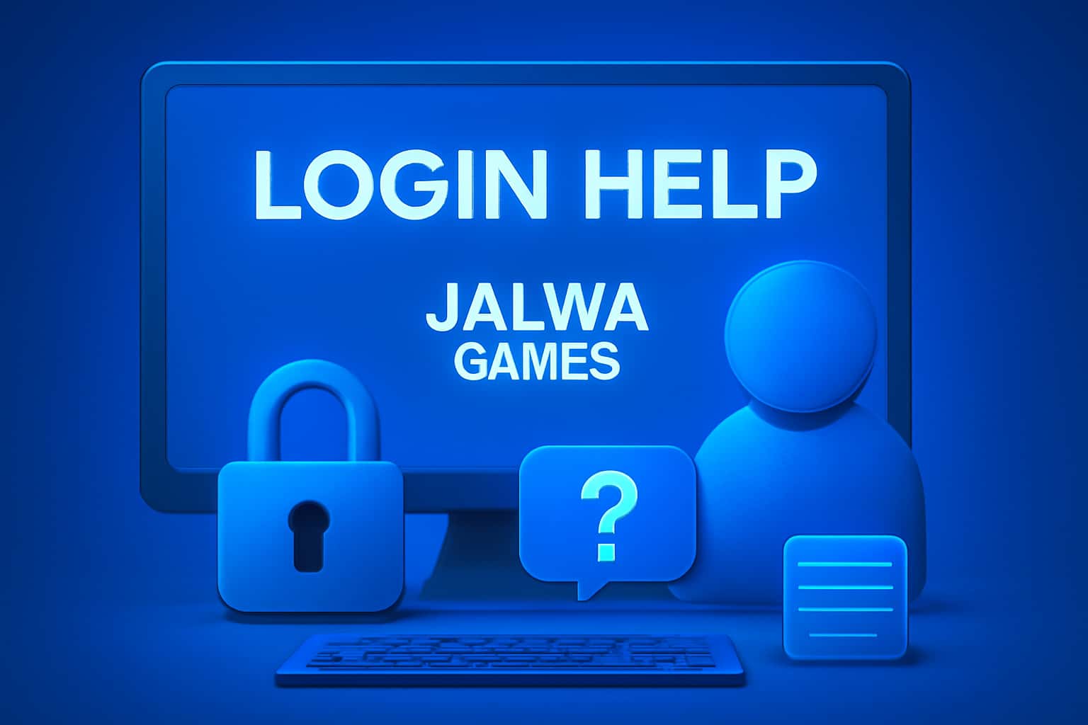 Informative image about login assistance for Jalwa Games.