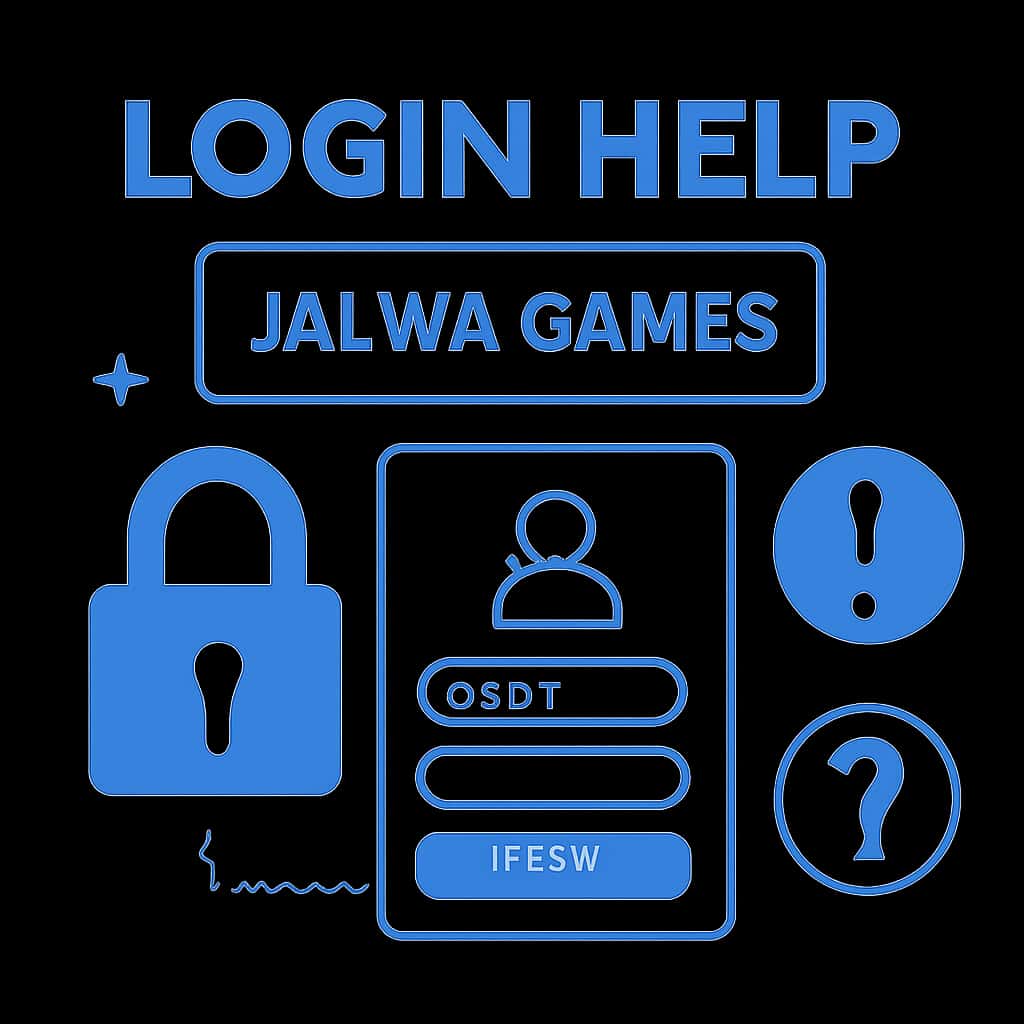 Illustration depicting login support processes for Jalwa Games.