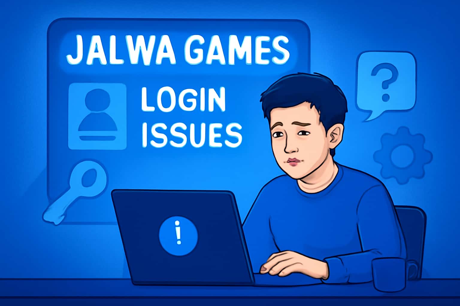 An informative illustration depicting login issues with Jalwa Games, emphasizing secure access.