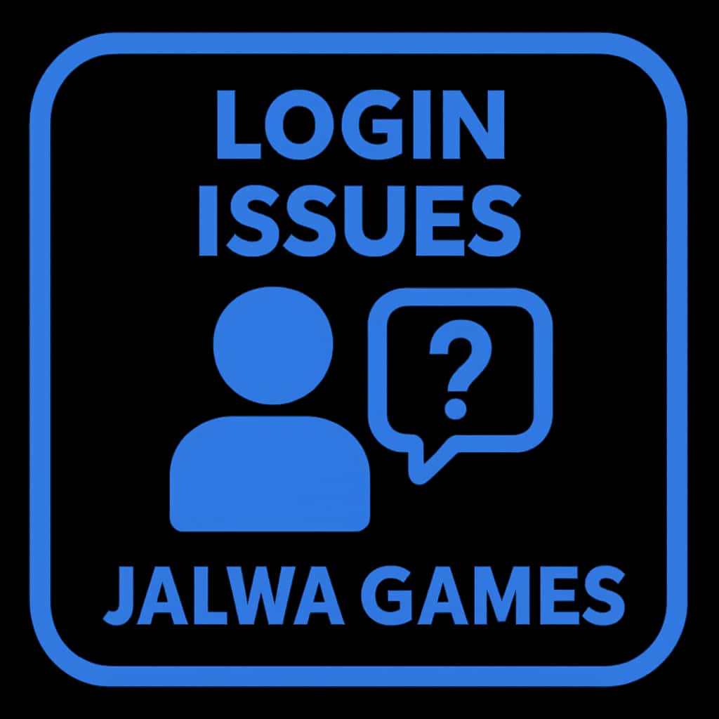 A clean badge design for Login Issues Jalwa Games, symbolizing assistance and support.