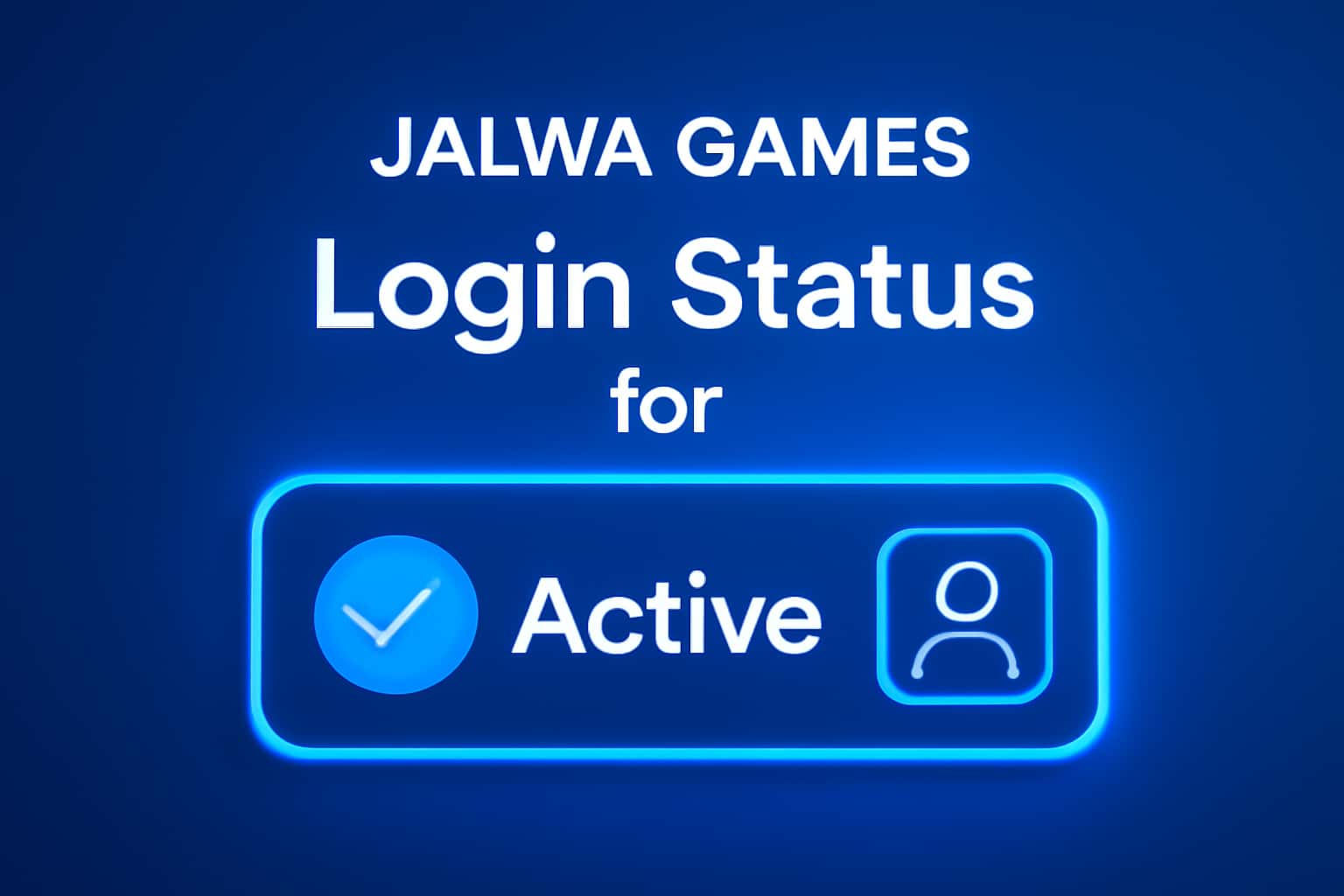 Informational scene depicting login status for Jalwa Games with clear branding.