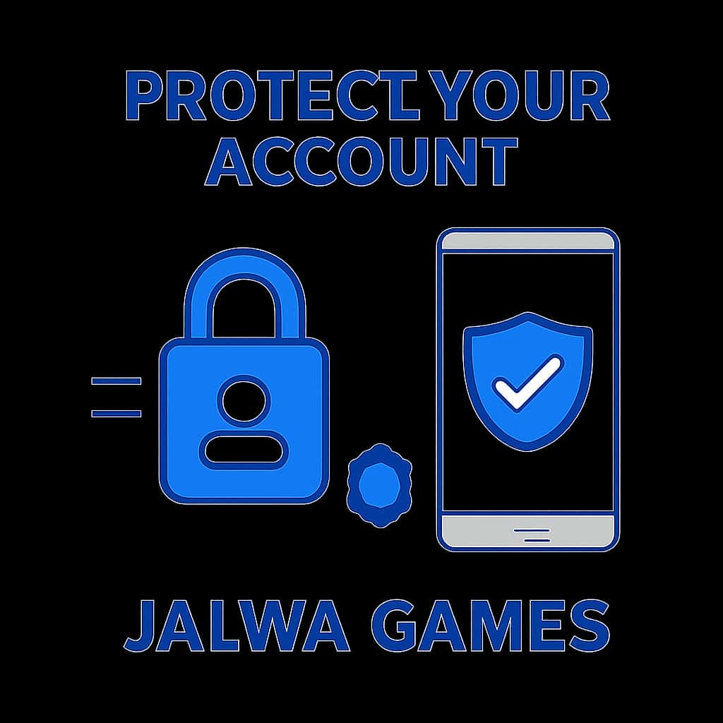 An educational illustration about securing your Jalwa Games account.